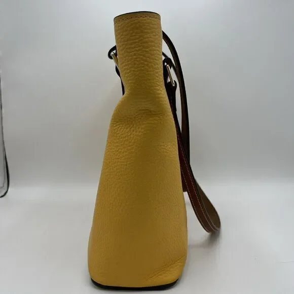Dooney & Bourke Pebble Grain Small Lexington Tote - Mustard - Authentic - Picture 3 of 15